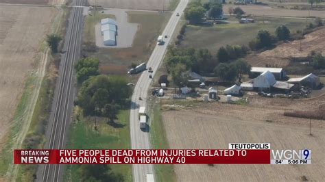 Truck crash in Illinois kills 5, seriously injures 5 and forces an evacuation due to ammonia leak